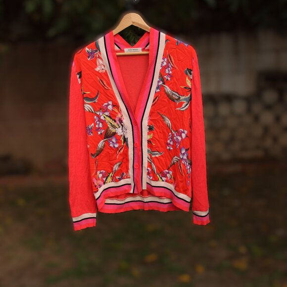 Aldomartins Coral Floral Cardigan M - Picture 1 of 4